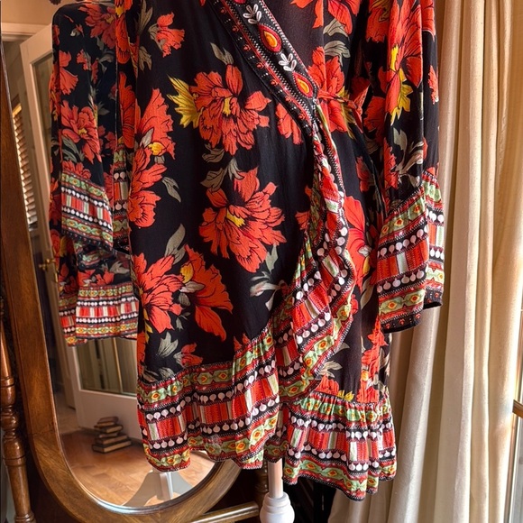 Vibrant Red and Orange Midi Dress - Picture 4 of 9